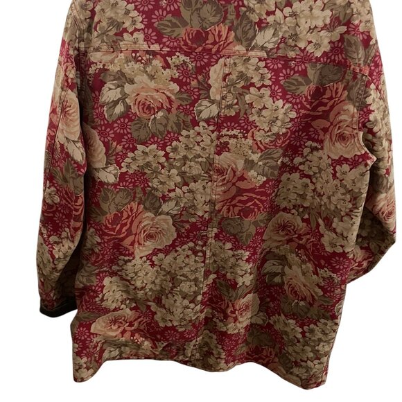 Vintage L.L. Bean Floral Barn Chore Utility Jacket Grandmacore Cottagecore Large - Picture 12 of 13